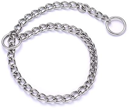 Mile High Life | Dog Training Chain Collar | Stainless Steel Slip P Ring | Choke Collar | Weather Proof | Tarnish Resistant | Variety Size and Weight Choices