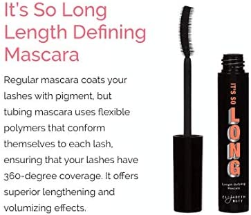Cruelty-Free Black Volumizing Smudge Proof Mascara: Elizabeth Mott Mascara - Water-Resistant Liquid Lash Extending Tubing Mascara - No Clump, Flakes, Smudges