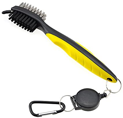 Mile High Life Golf Club Brush Tool Kit with Club Groove Cleaner, Retractable Extension Cord and Clip (8 Colors)