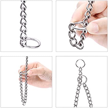 Mile High Life | Dog Training Chain Collar | Stainless Steel Slip P Ring | Choke Collar | Weather Proof | Tarnish Resistant | Variety Size and Weight Choices