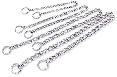 Mile High Life | Dog Training Chain Collar | Stainless Steel Slip P Ring | Choke Collar | Weather Proof | Tarnish Resistant | Variety Size and Weight Choices