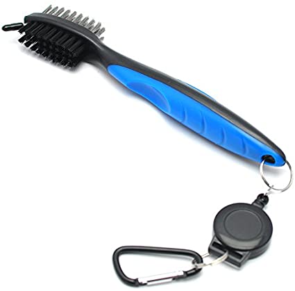 Mile High Life Golf Club Brush Tool Kit with Club Groove Cleaner, Retractable Extension Cord and Clip (8 Colors)