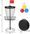 Mile High Life | Disc Golf Basket | Portable Disc Golf Targets with Heavy Duty 24-Chains | Contain 6pcs Frisbee Golf Discs and Carry Bag