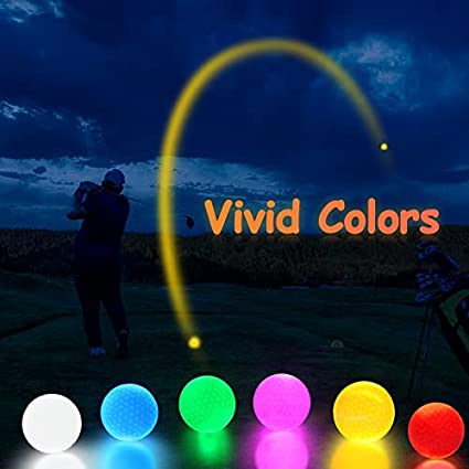 Mile High Life | Glow in The Dark Golf Balls | 6 pcs Glowing Golf Balls | Waterproof Light Up Golf Ball for Men Women | 40 Hours Lighting Life Span| Six Assorted Colors