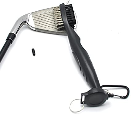 Mile High Life Golf Club Brush Tool Kit with Club Groove Cleaner, Retractable Extension Cord and Clip (8 Colors)