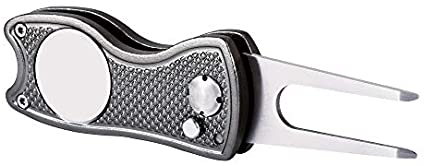 Mile High Life All Metal Foldable Golf Divot Tool with Pop-up Button & Magnetic Ball Marker (Multi-Colors/Shape)