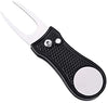 Mile High Life All Metal Foldable Golf Divot Tool with Pop-up Button & Magnetic Ball Marker (Multi-Colors/Shape)