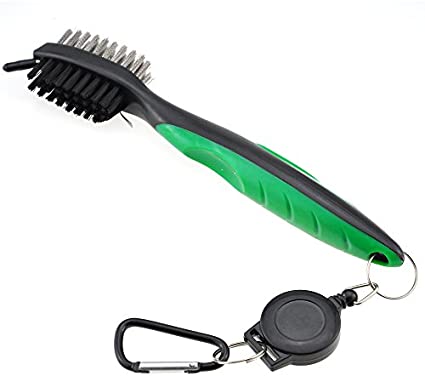 Mile High Life All Metal Foldable Golf Divot Tool with Magnetic Ball Marker & Club Groove Cleaner with Brush and Retractable Extension Cord Combo Set (2 Pack Multi-Colors)