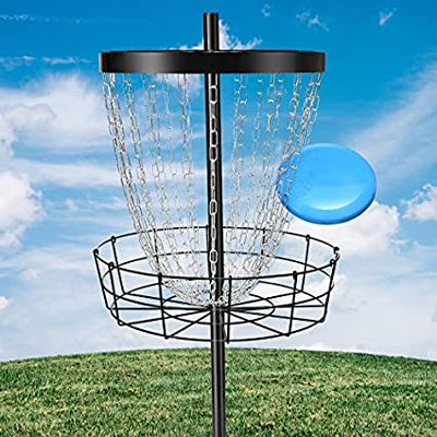 Mile High Life | Disc Golf Basket | Portable Disc Golf Targets with Heavy Duty 24-Chains | Contain 6pcs Frisbee Golf Discs and Carry Bag