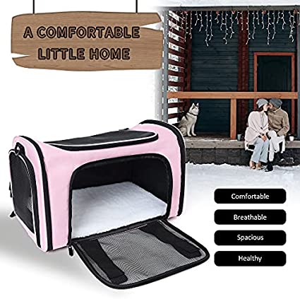 Mile High Life | Outdoor Travel Pet Carrier | Kitty Puppy Cat Carriers | Collapsible Dog Carrier for Small Medium Dogs | Cat Crates w Breathable Mesh with Soft-Sided