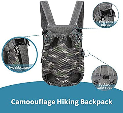 Mile High Life | Hiking Outdoor Pet Carrier Backpack | Legs Out Puppy Cat Carrier | Camouflage Dog Carrier for Small Dogs | Dog Backpack w Breathable Mesh