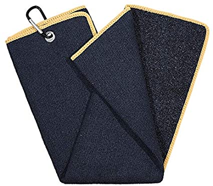 Mile High Life | Tri-fold Microfiber Golf Towel | Innovative Dual Side Design w/Dirt Scrub Side and Soft Cleaning Side | Light Weight | Excellent Water Absorbance | Please Watch Video (Colors)