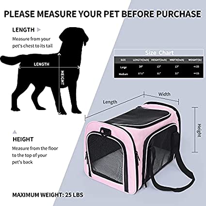 Mile High Life | Outdoor Travel Pet Carrier | Kitty Puppy Cat Carriers | Collapsible Dog Carrier for Small Medium Dogs | Cat Crates w Breathable Mesh with Soft-Sided
