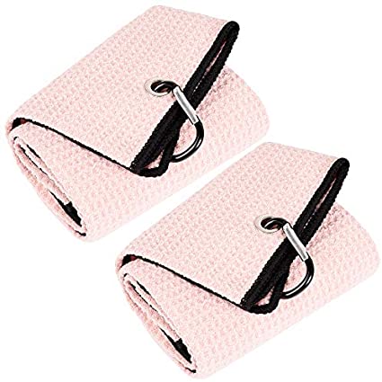Mile High Life Tri-fold Golf Towel | Premium Microfiber Fabric | Waffle Pattern | Heavy Duty Carabiner Clip | 14 Color Options