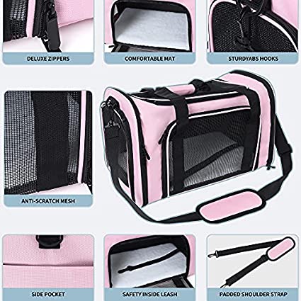 Mile High Life | Outdoor Travel Pet Carrier | Kitty Puppy Cat Carriers | Collapsible Dog Carrier for Small Medium Dogs | Cat Crates w Breathable Mesh with Soft-Sided