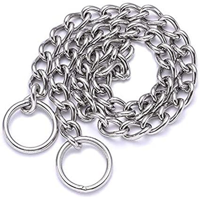 Mile High Life | Dog Training Chain Collar | Stainless Steel Slip P Ring | Choke Collar | Weather Proof | Tarnish Resistant | Variety Size and Weight Choices