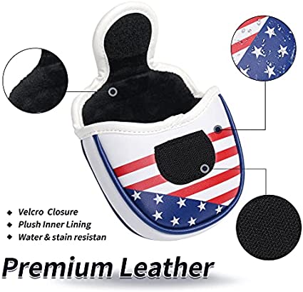 Mile High Life | US States Flag Mallet Putter Cover | Synthetic Leather Golf Head CoversÂ w Automatic Closure|Â America Flag Putter Headcover Compatible with Odyssey/Taylormade/Scotty Cameron Putters