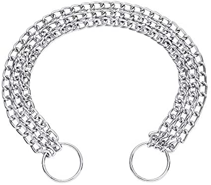 Mile High Life | Dog Martingale Chain Collar | Slip Choke Collar | Metal Training Collar | Double Triple Chain | for Small Medium Large Dog