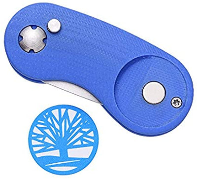Mile High Life | Switchblade Golf Divot Repair Tool | 420 Stainless Steel Blade | G10 Fiber Glass Handle | Magnetic Golf Ball Marker | Pop-up Button Foldable Pitch Mark Repair Tool
