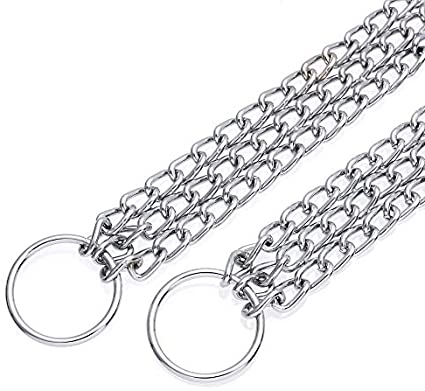 Mile High Life | Dog Martingale Chain Collar | Slip Choke Collar | Metal Training Collar | Double Triple Chain | for Small Medium Large Dog