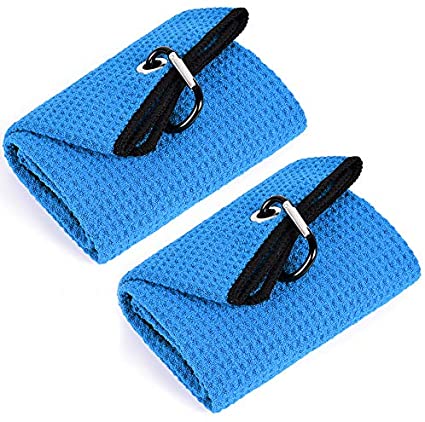 Mile High Life Tri-fold Golf Towel | Premium Microfiber Fabric | Waffle Pattern | Heavy Duty Carabiner Clip | 14 Color Options
