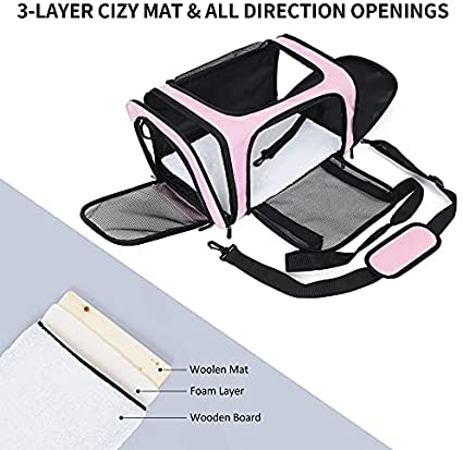 Mile High Life | Outdoor Travel Pet Carrier | Kitty Puppy Cat Carriers | Collapsible Dog Carrier for Small Medium Dogs | Cat Crates w Breathable Mesh with Soft-Sided