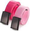 Cut To Fit Canvas Web Belt Size Up to 52" with Flip-Top Solid Black Military Buckle (16 Color and Combo Pack Options)