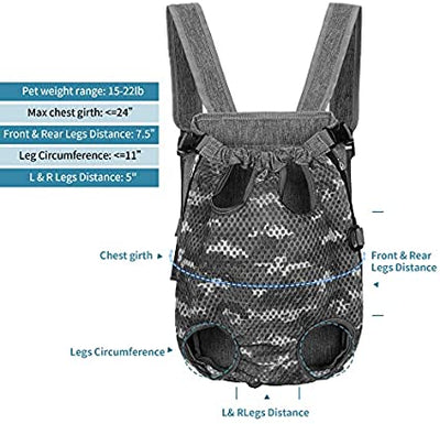 Mile High Life | Hiking Outdoor Pet Carrier Backpack | Legs Out Puppy Cat Carrier | Camouflage Dog Carrier for Small Dogs | Dog Backpack w Breathable Mesh