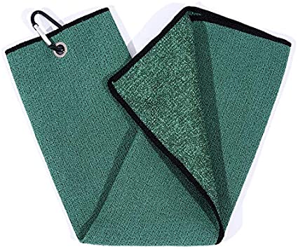 Mile High Life | Tri-fold Microfiber Golf Towel | Innovative Dual Side Design w/Dirt Scrub Side and Soft Cleaning Side | Light Weight | Excellent Water Absorbance | Please Watch Video (Colors)