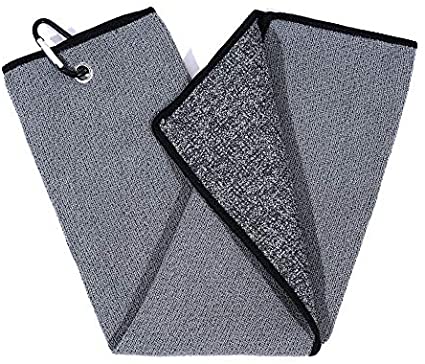Mile High Life | Tri-fold Microfiber Golf Towel | Innovative Dual Side Design w/Dirt Scrub Side and Soft Cleaning Side | Light Weight | Excellent Water Absorbance | Please Watch Video (Colors)