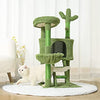 Mile High Life | Cat Tree Tower Scrating Post | Cat Condo with Hammock and Cactus Scratching Posts Tree for Kittens | Tall Cat Climbing Stand with Cute Hanging Ball & Toys for Play House
