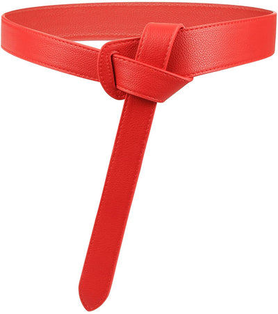 Women’s Faux Leather Knot Belt | Women’s Faux Leather Tie Belt | Women’s Faux Leather Non Buckle TSA Safe Junior Waist Belt