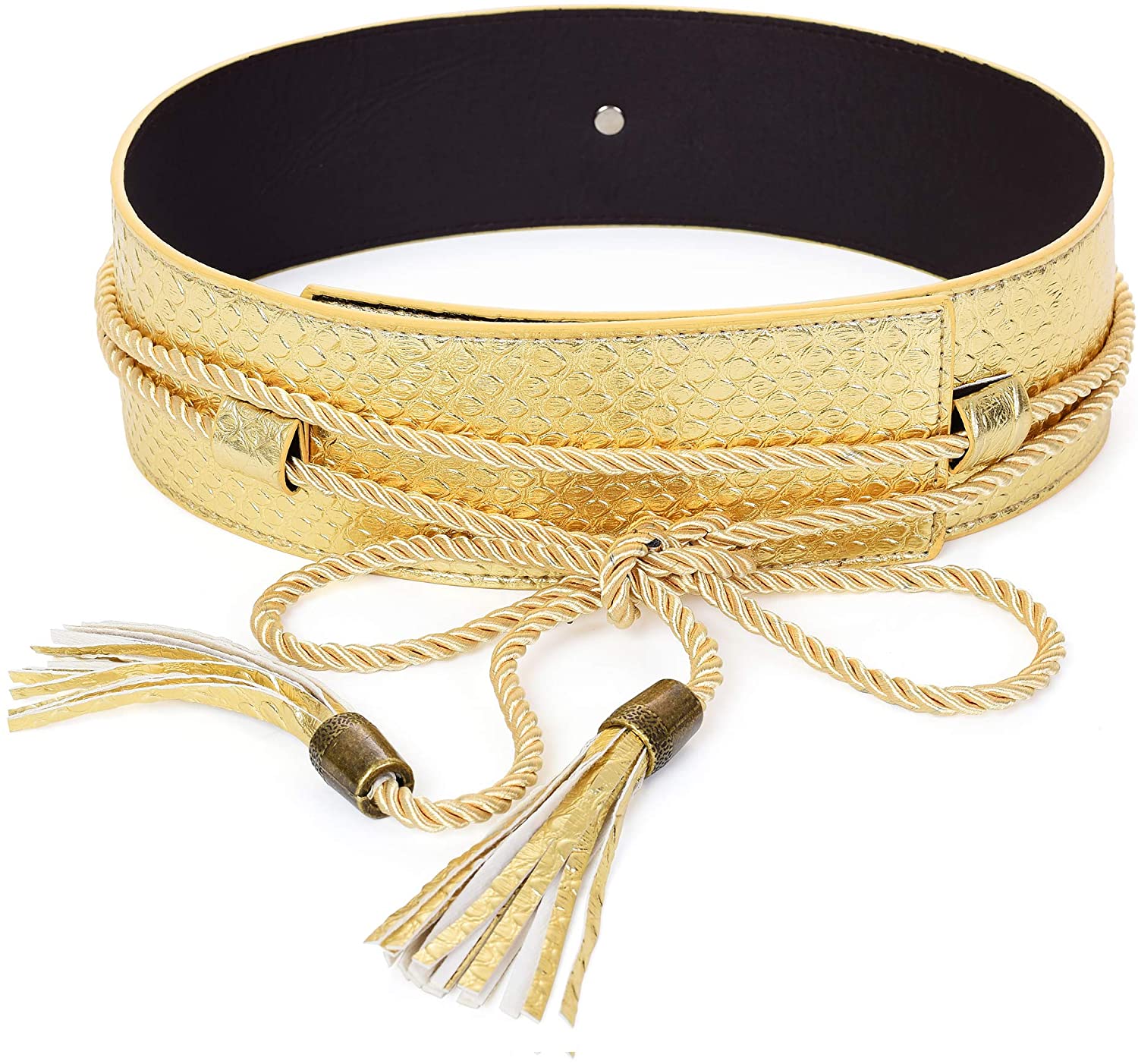【HILLDA】25ss Real leather Tassel Belt PU Leather Long Wrap Waist Fringe Long Tassel Skirt Belt