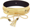 Women’s Wide Cummerbund Faux Leather Waist Belt | Women’s Braided Tassel Belt | Women’s Wide Tassel Junior Waist Belt