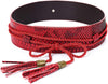 Women’s Wide Cummerbund Faux Leather Waist Belt | Women’s Braided Tassel Belt | Women’s Wide Tassel Junior Waist Belt