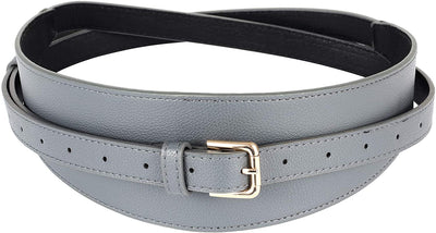 Women’s Wide Cummerbund Faux Leather Dress Belt | Double Layered Waist Belt