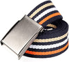 Canvas Web Belt | Cut to Fit Up to 52" | Flip-Top Matte Silver Nickel Buckle 12 Colors