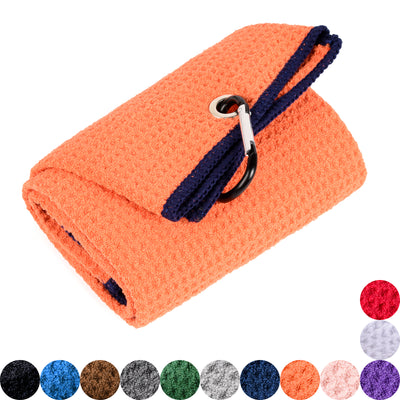 Whole Sale  (150 )  Microfiber Waffle Pattern Golf Towel with Embroidery